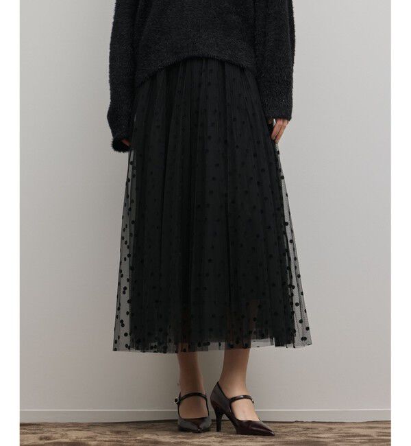 Diagram「フロッキードットプリーツスカート」|スカート|ブラック