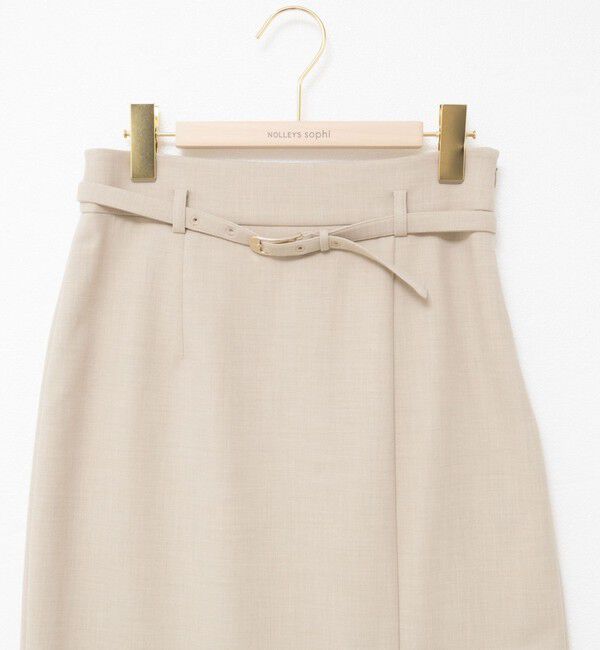 NOLLEY'S sophi「ウォッシャブルベルト付きラップ風タイトスカート」|タイト|