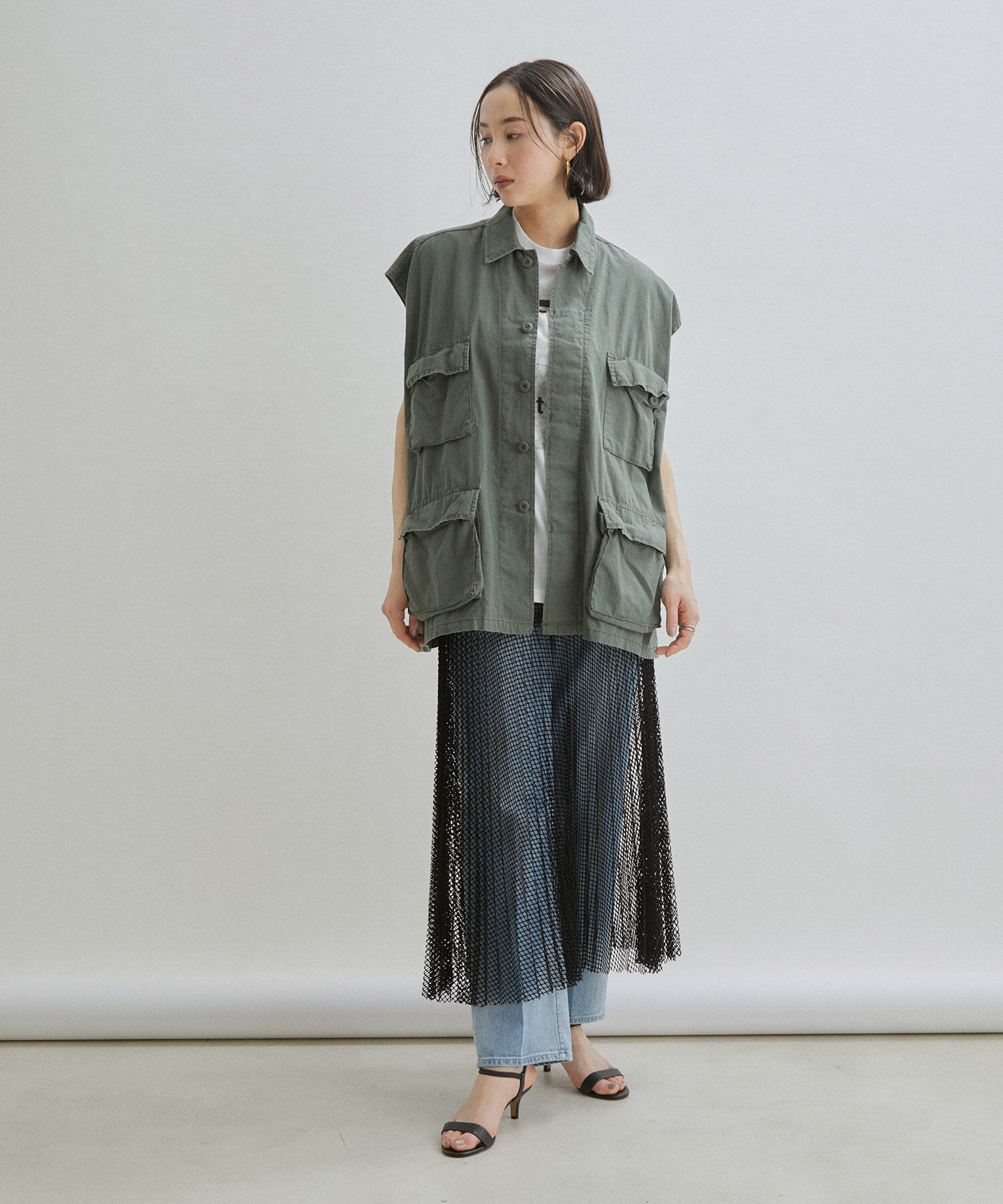 SALON adam et rope'「ダイヤメッシュプリーツスカート」|スカート|