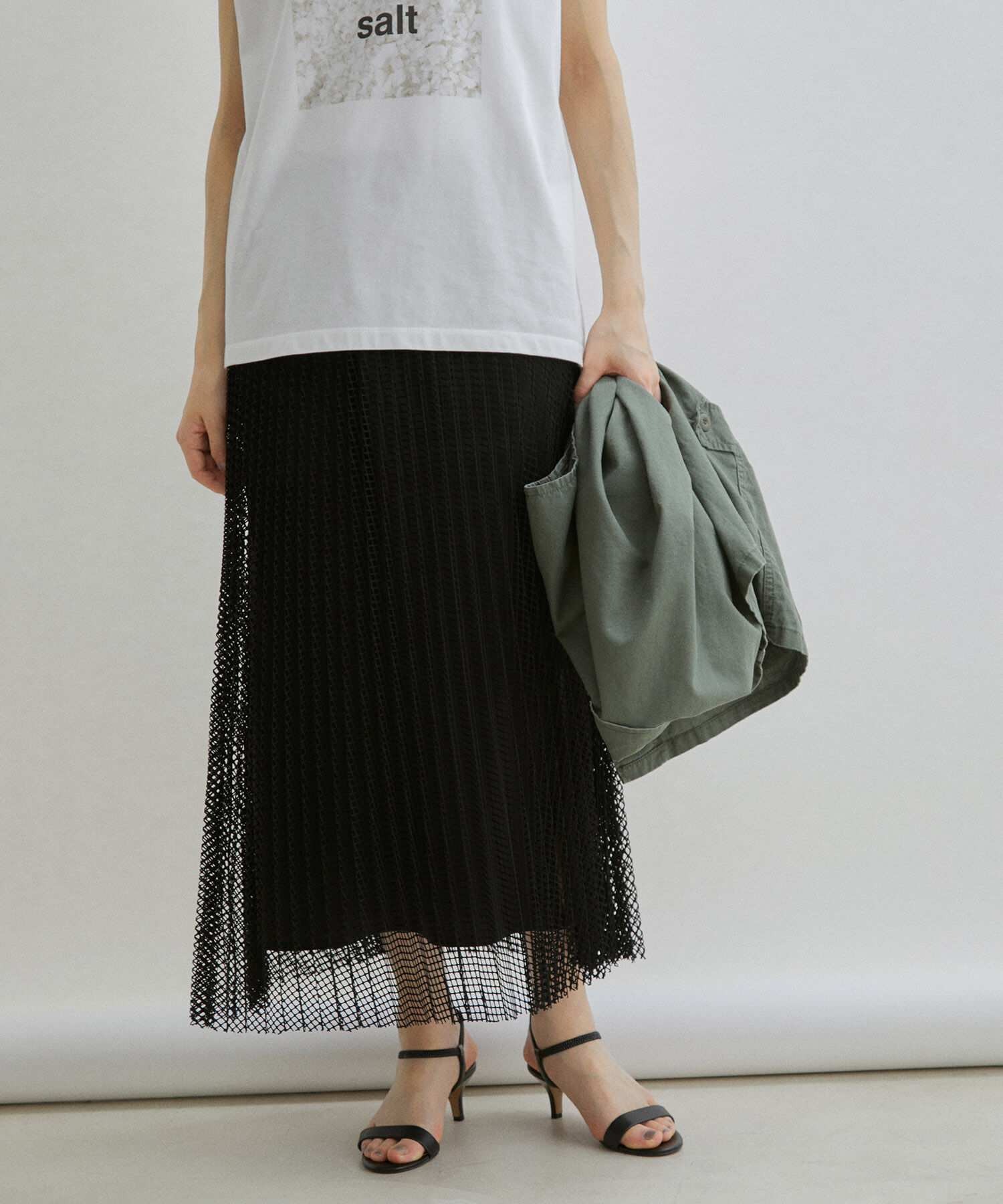 SALON adam et rope'「ダイヤメッシュプリーツスカート」|スカート|