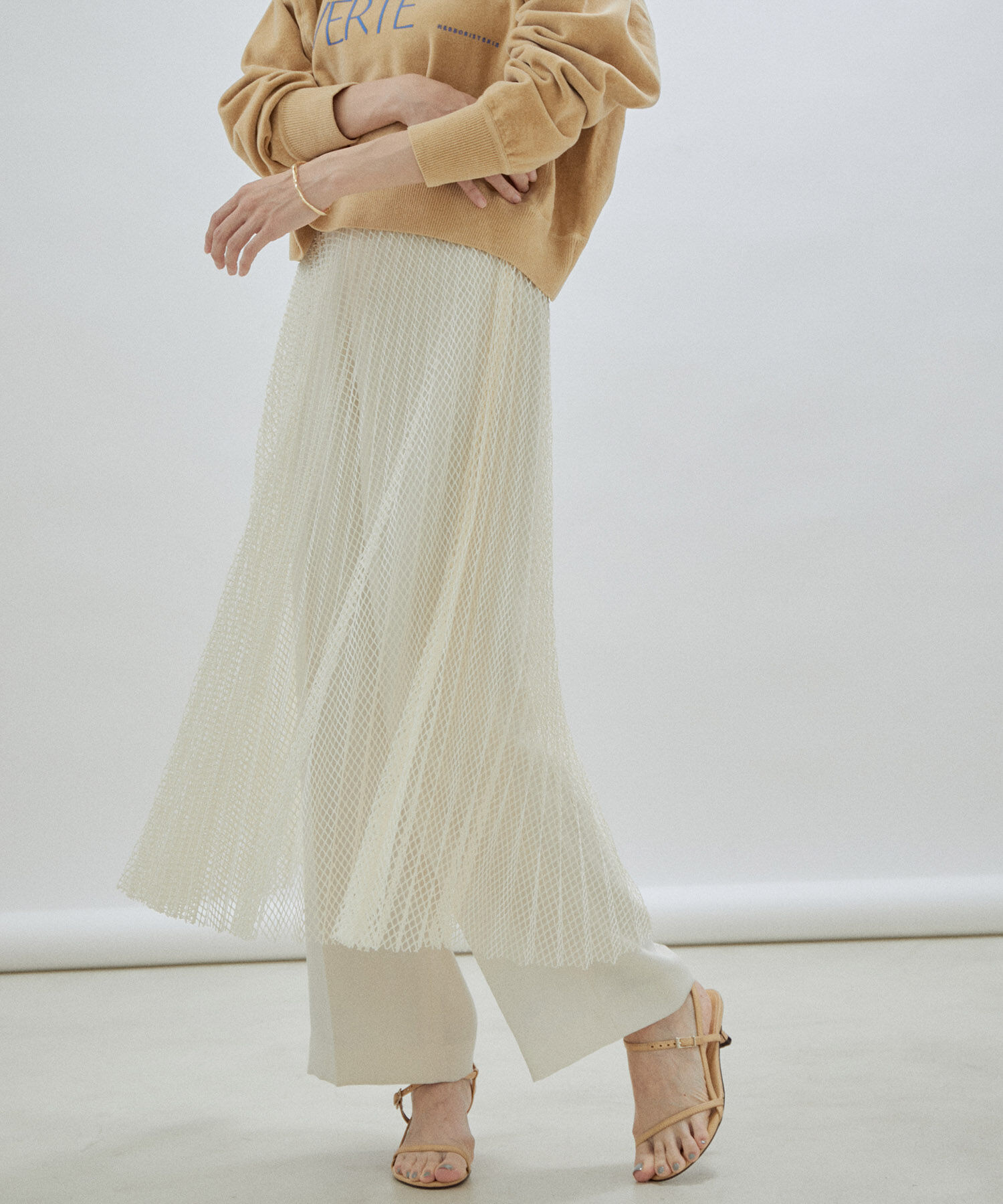 SALON adam et rope'「ダイヤメッシュプリーツスカート」|スカート|