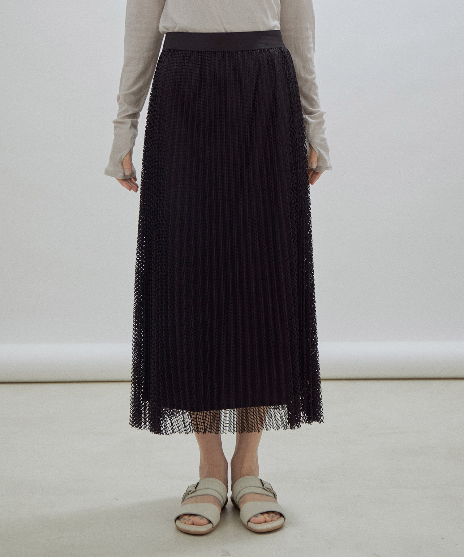 SALON adam et rope'「ダイヤメッシュプリーツスカート」|スカート|