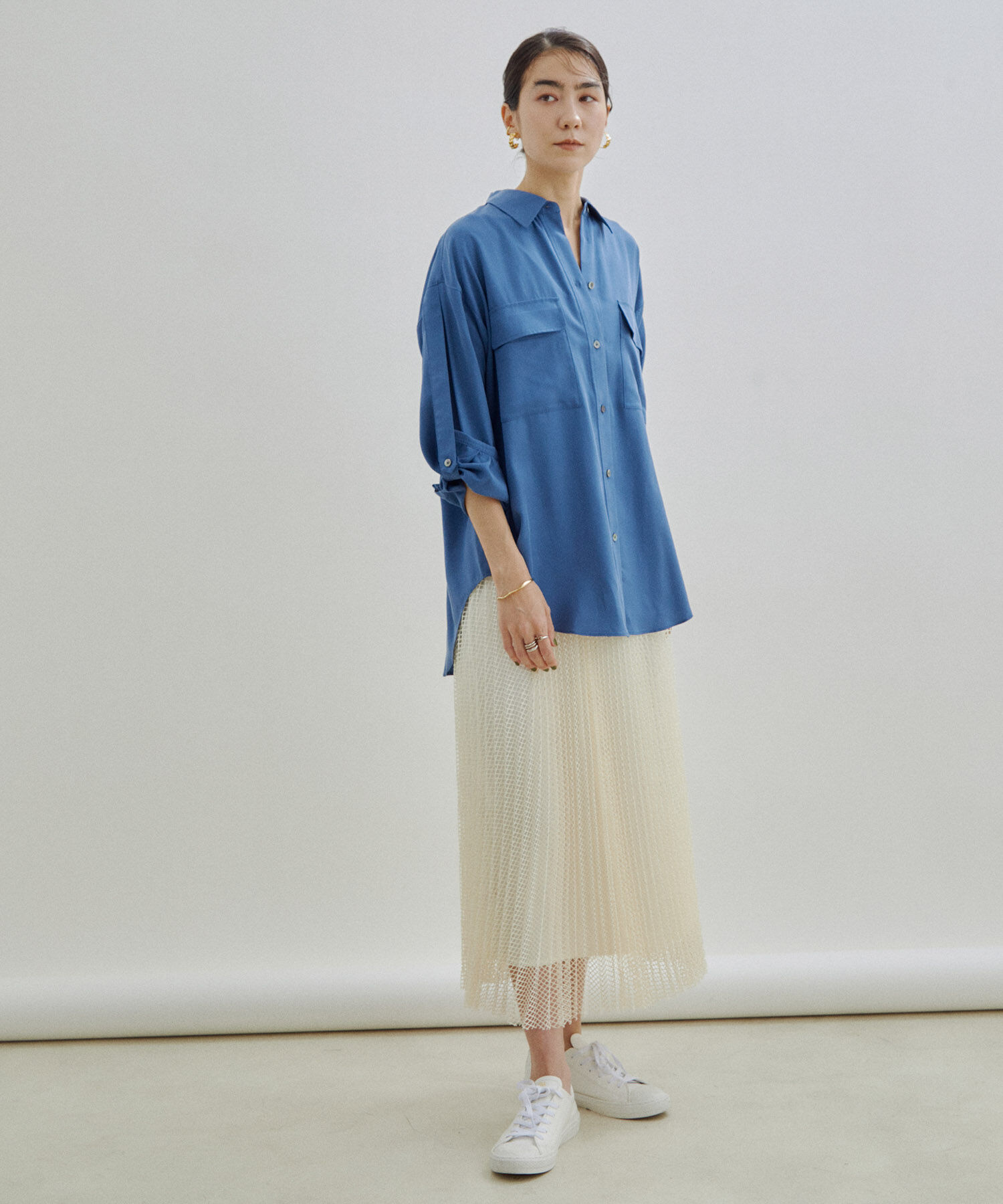 SALON adam et rope'「ダイヤメッシュプリーツスカート」|スカート|