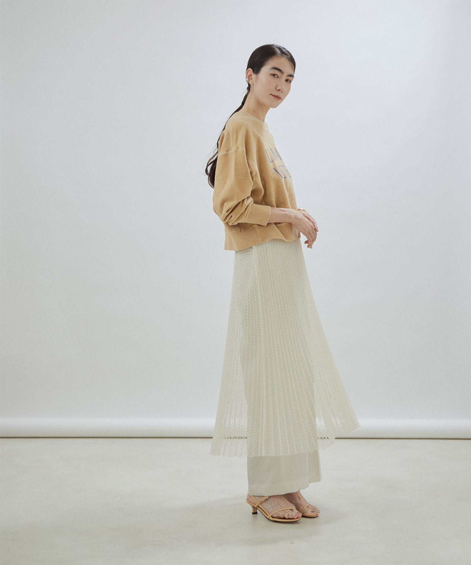 SALON adam et rope'「ダイヤメッシュプリーツスカート」|スカート|