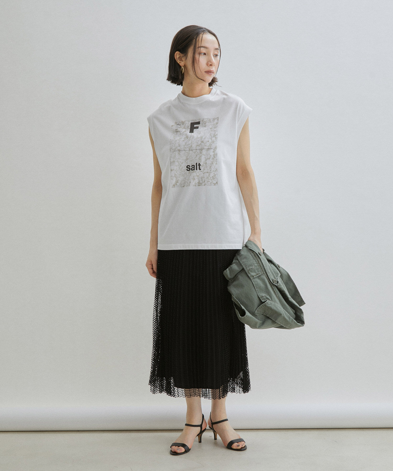 SALON adam et rope'「ダイヤメッシュプリーツスカート」|スカート|