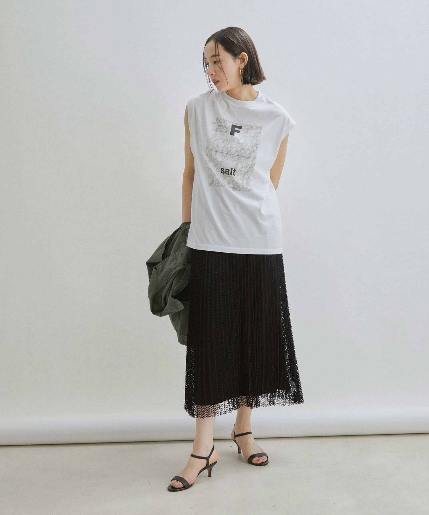 SALON adam et rope'「ダイヤメッシュプリーツスカート」|スカート|