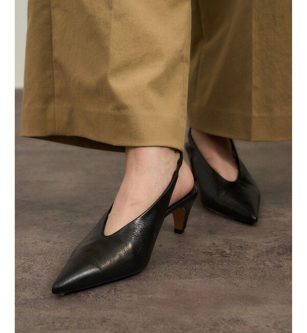 SALON adam et rope'「【W S（ドゥーブル）】ゴートレザーバックストラップパンプス」|パンプス|