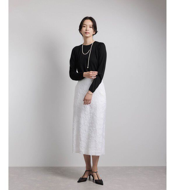 ROPE「袖ギャザークルーネックニットプルオーバー/イージーケア」|ニット・セーター|