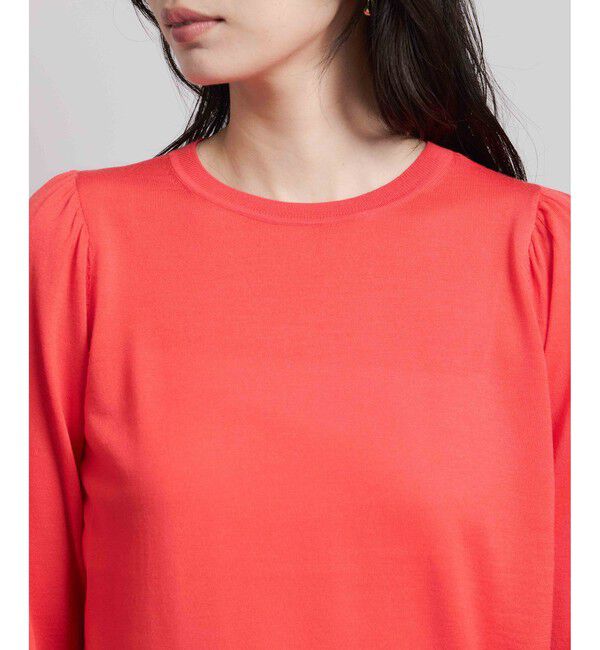 ROPE「袖ギャザークルーネックニットプルオーバー/イージーケア」|ニット・セーター|