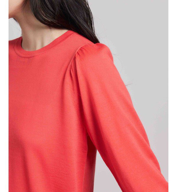 ROPE「袖ギャザークルーネックニットプルオーバー/イージーケア」|ニット・セーター|