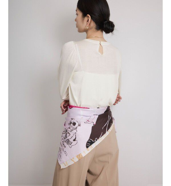 ROPE「袖ギャザークルーネックニットプルオーバー/イージーケア」|ニット・セーター|