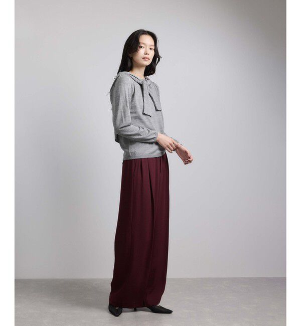 ROPE「袖ギャザークルーネックニットプルオーバー/イージーケア」|ニット・セーター|