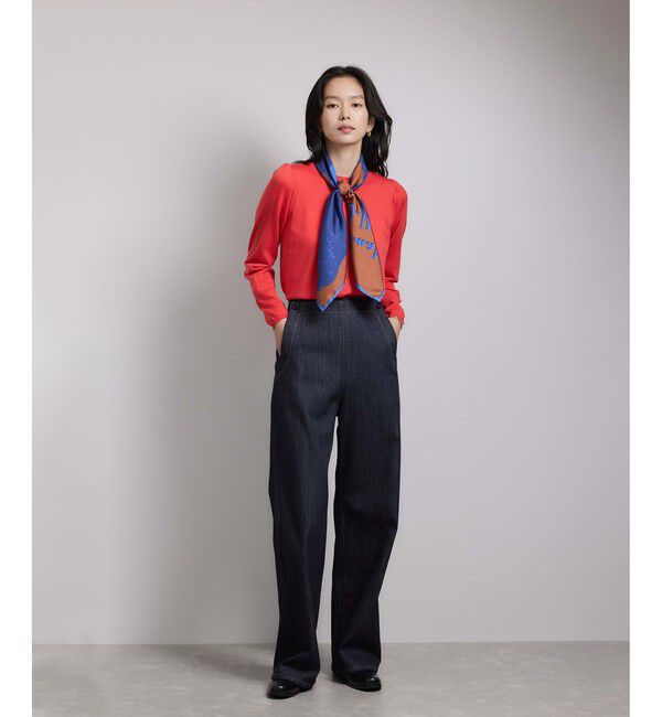 ROPE「袖ギャザークルーネックニットプルオーバー/イージーケア」|ニット・セーター|