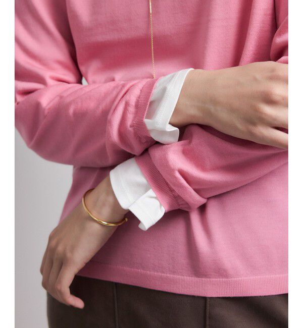 ROPE「袖ギャザークルーネックニットプルオーバー/イージーケア」|ニット・セーター|