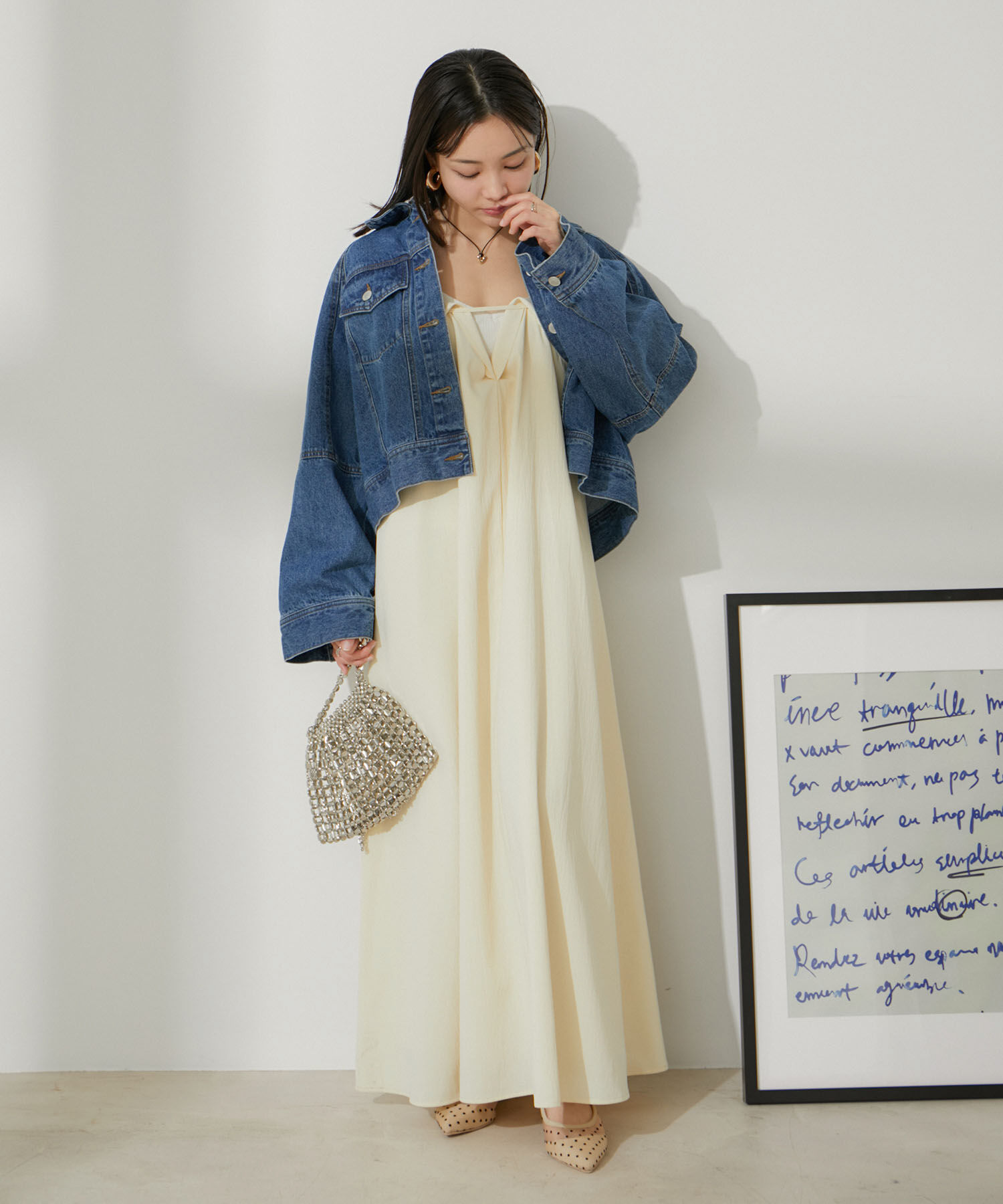 VIS「レイヤーデザインキャミワンピース【洗える】」|ワンピース|