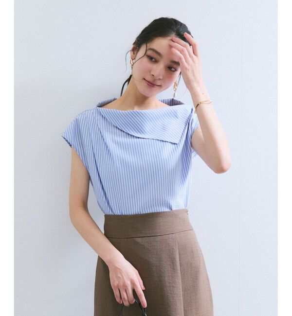 VIS「アシメオフショルブラウス」|シャツ・ブラウス|ブルー系(45)