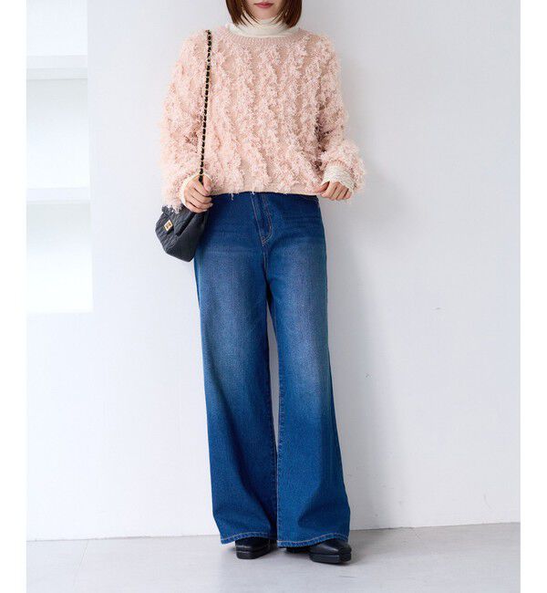 VIS「リボンヤーンフリンジニットプルオーバー」|ニット・セーター|