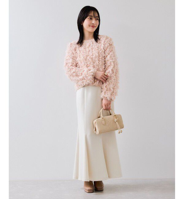 VIS「リボンヤーンフリンジニットプルオーバー」|ニット・セーター|