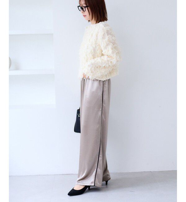 VIS「リボンヤーンフリンジニットプルオーバー」|ニット・セーター|