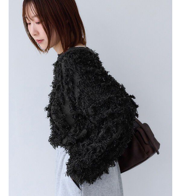 VIS「リボンヤーンフリンジニットプルオーバー」|ニット・セーター|