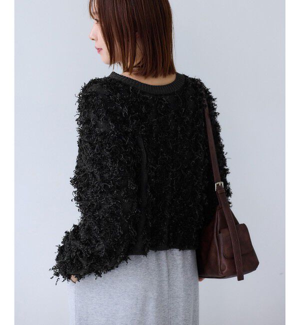 VIS「リボンヤーンフリンジニットプルオーバー」|ニット・セーター|