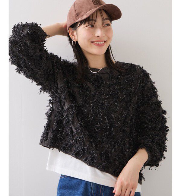 VIS「リボンヤーンフリンジニットプルオーバー」|ニット・セーター|