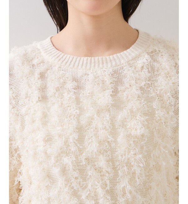 VIS「リボンヤーンフリンジニットプルオーバー」|ニット・セーター|