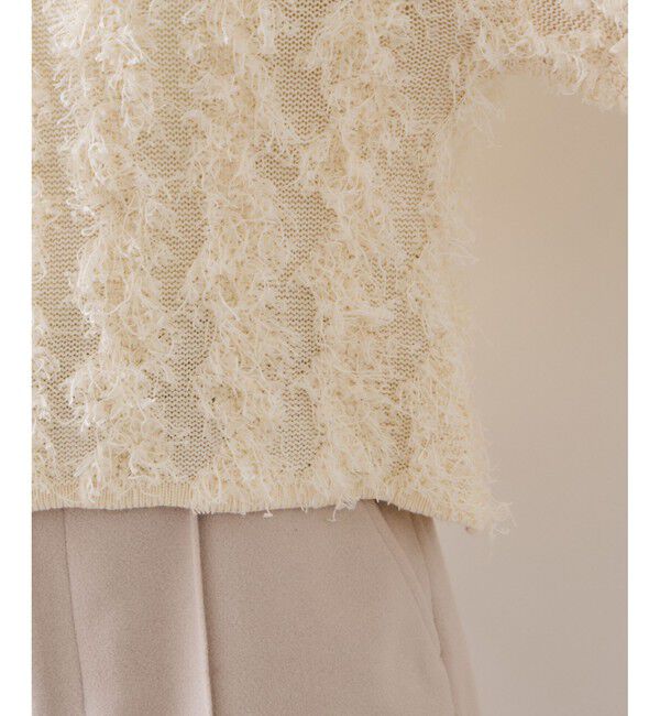 VIS「リボンヤーンフリンジニットプルオーバー」|ニット・セーター|