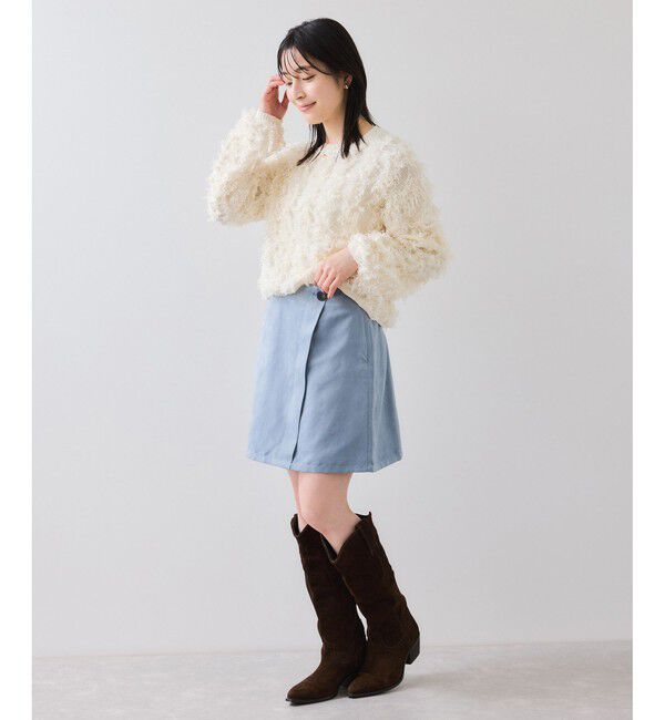 VIS「リボンヤーンフリンジニットプルオーバー」|ニット・セーター|