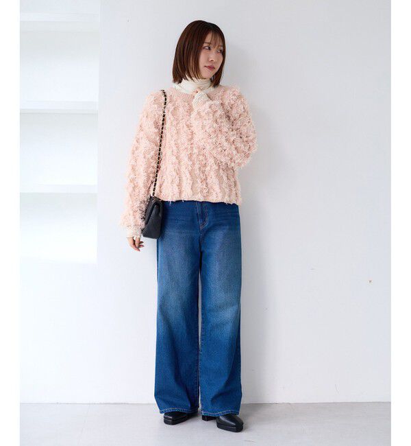 VIS「リボンヤーンフリンジニットプルオーバー」|ニット・セーター|