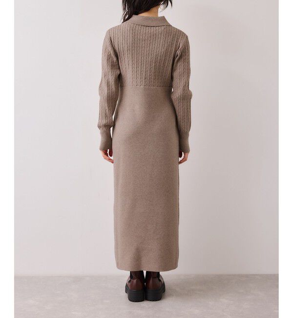 VIS「ポロケーブルモチモチニットワンピース」|ワンピース|