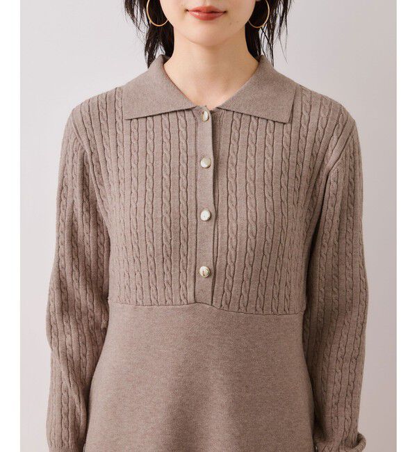 VIS「ポロケーブルモチモチニットワンピース」|ワンピース|