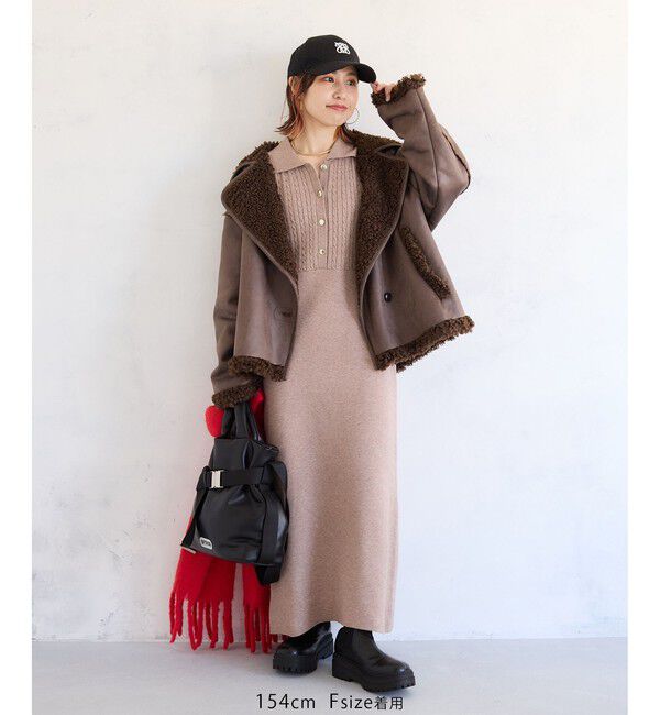 VIS「ポロケーブルモチモチニットワンピース」|ワンピース|