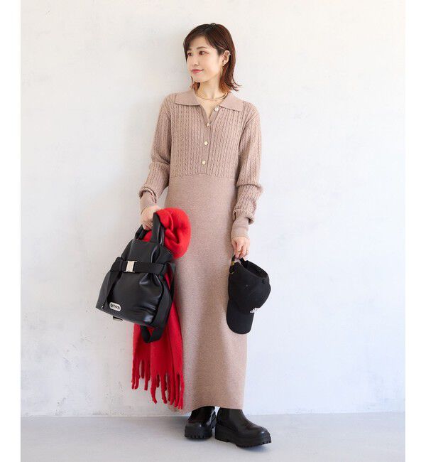 VIS「ポロケーブルモチモチニットワンピース」|ワンピース|