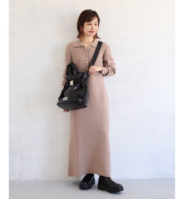 VIS「ポロケーブルモチモチニットワンピース」|ワンピース|