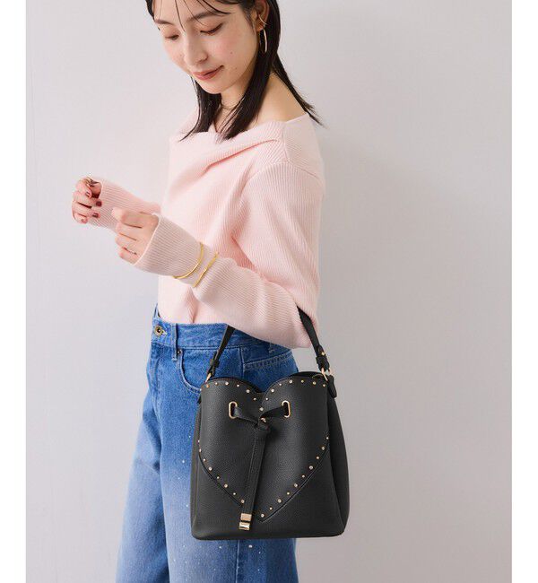 VIS「ラインストーン＆スタッズハートカットバッグ」|ショルダー・メッセンジャー|