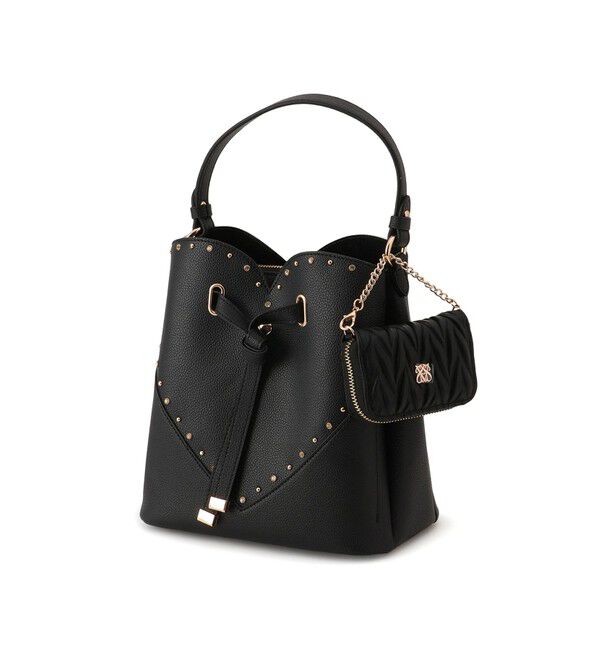 VIS「ラインストーン＆スタッズハートカットバッグ」|ショルダー・メッセンジャー|