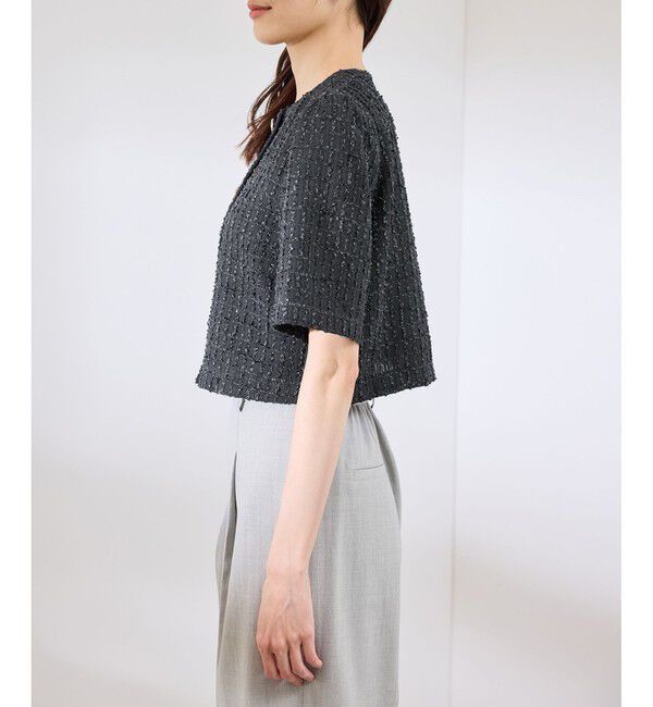 Rope&rsquo;Picnic「【サマー・ツイード】金ボタンカーディジャケット」|ノーカラージャケット|