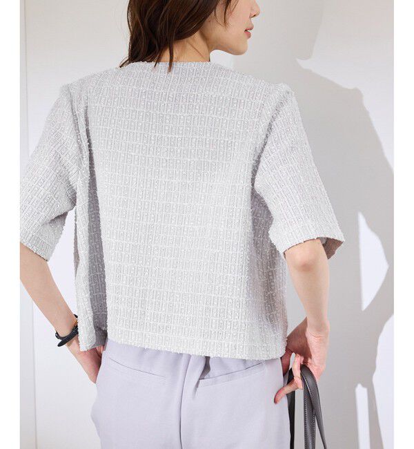 Rope&rsquo;Picnic「【サマー・ツイード】ハーフスリーブジャケット」|カーディガン|