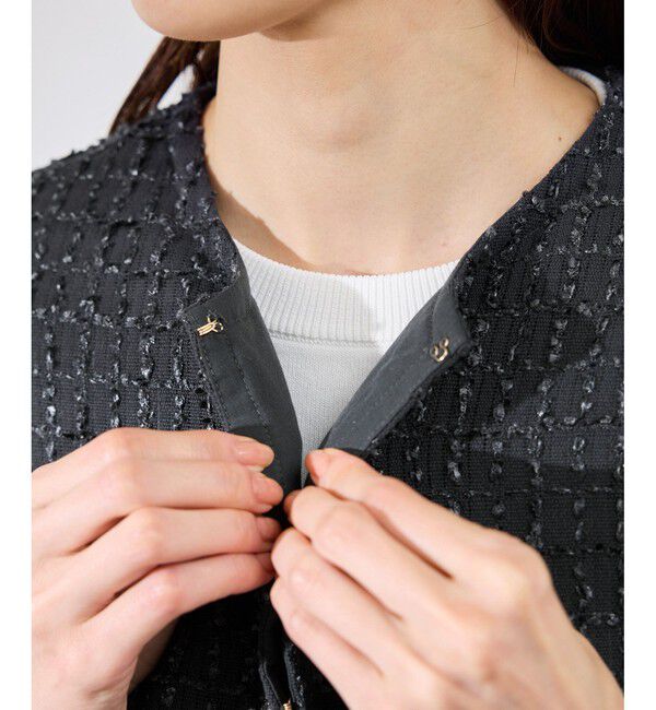 Rope&rsquo;Picnic「【サマー・ツイード】ハーフスリーブジャケット」|カーディガン|