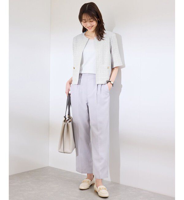 Rope&rsquo;Picnic「【サマー・ツイード】ハーフスリーブジャケット」|カーディガン|