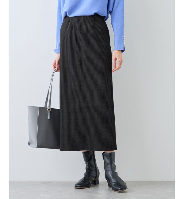 Rope&rsquo;Picnic「トタンテレコ Iラインリブニットスカート」|スカート|ブラック(01)