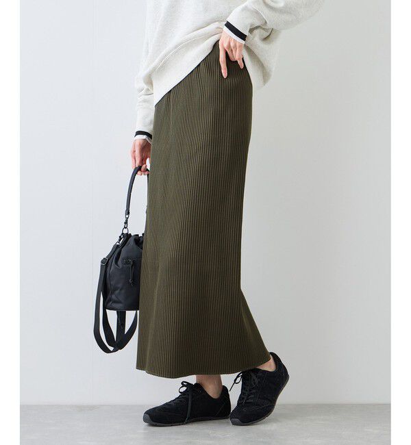 Rope&rsquo;Picnic「トタンテレコ Iラインリブニットスカート」|スカート|カーキー(36)