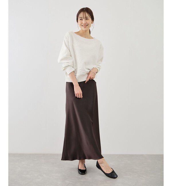 Rope&rsquo;Picnic「2WAYボートネック花柄ふくれジャガードプルオーバー」|スウェット・ジャージ|