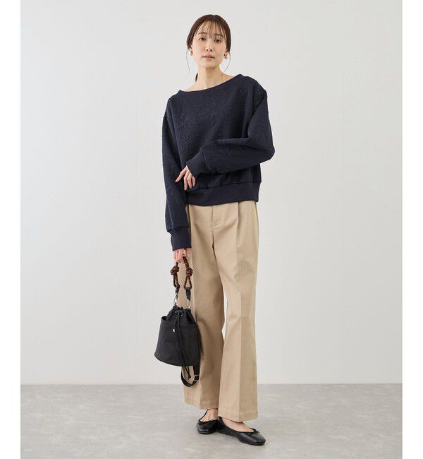 Rope&rsquo;Picnic「2WAYボートネック花柄ふくれジャガードプルオーバー」|スウェット・ジャージ|