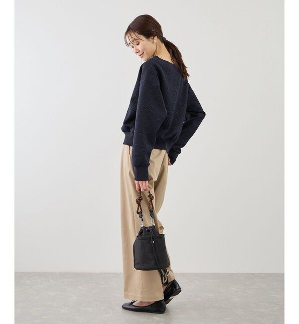 Rope&rsquo;Picnic「2WAYボートネック花柄ふくれジャガードプルオーバー」|スウェット・ジャージ|