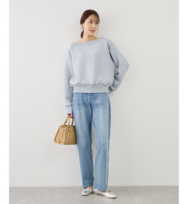 Rope&rsquo;Picnic「2WAYボートネック花柄ふくれジャガードプルオーバー」|スウェット・ジャージ|