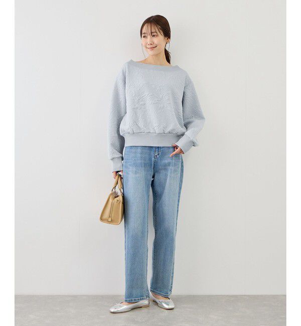 Rope&rsquo;Picnic「2WAYボートネック花柄ふくれジャガードプルオーバー」|スウェット・ジャージ|