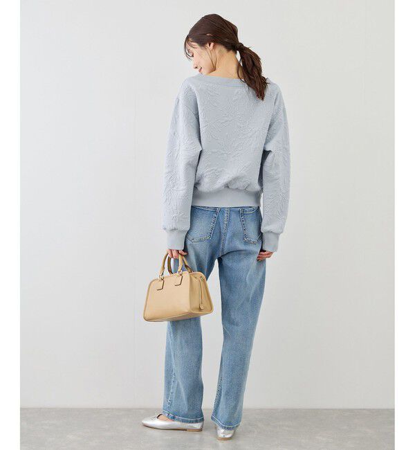 Rope&rsquo;Picnic「2WAYボートネック花柄ふくれジャガードプルオーバー」|スウェット・ジャージ|