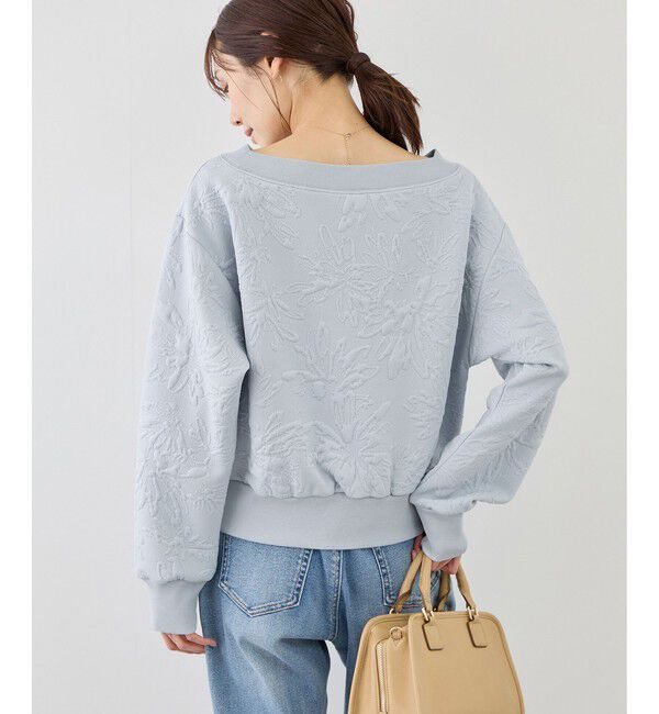 Rope&rsquo;Picnic「2WAYボートネック花柄ふくれジャガードプルオーバー」|スウェット・ジャージ|